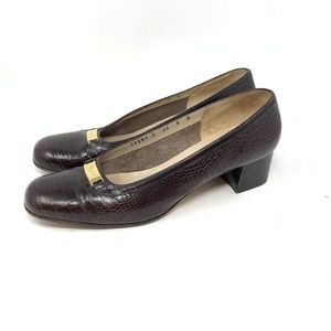 Salvatore Ferragamo Boutique Brown Heels Crocs